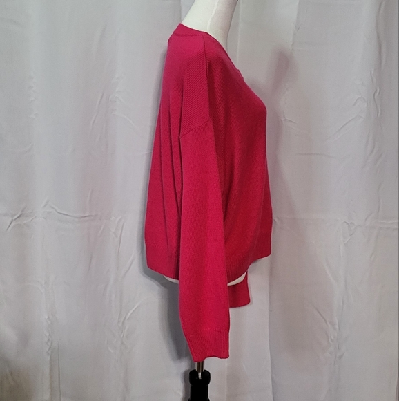 H&M Divided Women's Hot Pink Pullover Knit Sweater Size XL - Picture 5 of 10